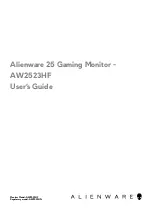 Предварительный просмотр 1 страницы Dell Alienware AW2523HF User Manual