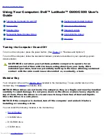 Предварительный просмотр 16 страницы Dell C600 - Latitude Intel P-4 1.4GHz User Manual