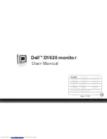 Dell D1920 User Manual preview