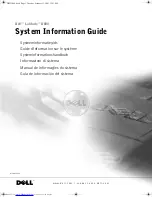 Предварительный просмотр 1 страницы Dell D800 - Latitude 15.4" Notebook System Information Manual