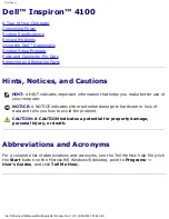 Preview for 1 page of Dell Dimension 4100 Manual