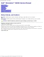 Preview for 1 page of Dell Dimension 9200C Service Manual