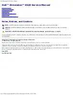 Preview for 1 page of Dell Dimension E520 Service Manual