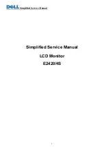 Preview for 1 page of Dell E2420HS Simplified Service Manual