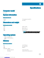 Предварительный просмотр 14 страницы Dell G7 15 Setup And Specifications