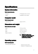 Preview for 17 page of Dell Inspiron 13 7000 2-in-1 Setup And Specifications