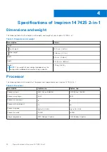 Preview for 12 page of Dell Inspiron 14 7425 2-in-1 Setup And Specifications