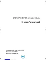 Предварительный просмотр 1 страницы Dell Inspiron 15 3521 Owner'S Manual