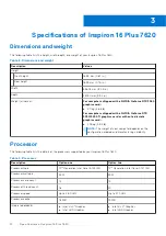 Preview for 12 page of Dell Inspiron 16 Plus 7620 Setup And Specifications