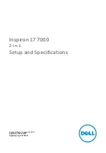 Preview for 1 page of Dell Inspiron 17 7000 Series Setup And Specifications