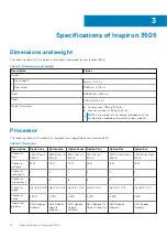 Preview for 10 page of Dell Inspiron 3505 Setup And Specifications