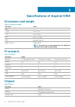 Preview for 10 page of Dell Inspiron 5494 Setup And Specifications