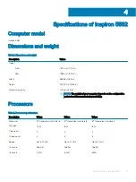 Preview for 13 page of Dell Inspiron 5582 Setup And Specifcations