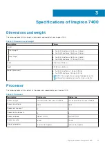 Preview for 11 page of Dell Inspiron 7400 Setup And Specifications