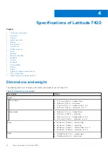 Preview for 14 page of Dell Inspiron 7420 Setup And Specifications Manual