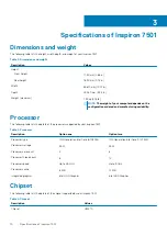 Предварительный просмотр 10 страницы Dell Inspiron 7501 Setup And Specifications