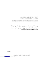 Preview for 1 page of Dell Latitiude E6500 Setup And Quick Reference Manual