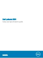 Preview for 1 page of Dell Latitude 3301 Setup And Specifications Manual