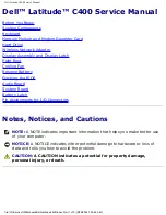 Preview for 1 page of Dell Latitude C400 Service Manual