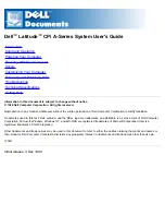 Предварительный просмотр 1 страницы Dell Latitude CPi A-Series User Manual