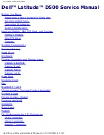 Preview for 1 page of Dell Latitude D500 Service Manual