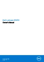 Предварительный просмотр 1 страницы Dell Latitude E5470 Owner'S Manual