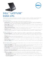 Dell Latitude E6410 ATG Specifications предпросмотр