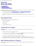 Preview for 2 page of Dell M1330 - XPS - Core 2 Duo 1.83 GHz Service Manual