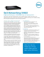 Dell Networking S4810 Specifications предпросмотр