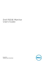 Preview for 1 page of Dell P2016 User Manual