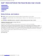 Preview for 1 page of Dell P2211H User Manual