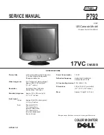 Preview for 2 page of Dell P792 Service Manual