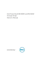 Preview for 1 page of Dell PowerVault MD3800f series Owner'S Manual