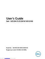 Preview for 1 page of Dell S2319H User Manual