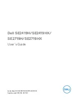 Dell SE2419H User Manual preview