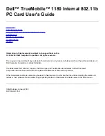Preview for 1 page of Dell TrueMobile 1180 User Manual