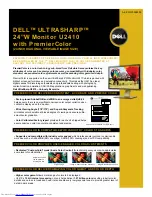 Preview for 1 page of Dell U2410 - UltraSharp - 24" LCD Monitor Brochure & Specs