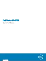 Preview for 1 page of Dell Vostro 15 3578 Owner'S Manual