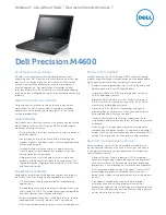 Dell WORKSTATION M4600 Technical Specifications предпросмотр