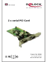 DeLOCK 2 x serial PCI Card User Manual предпросмотр