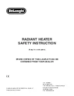 Preview for 1 page of DeLonghi 634H Safety Instruction