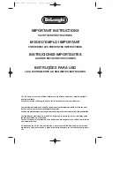 Preview for 1 page of DeLonghi 6507L Important Instructions Manual