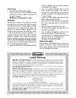 Preview for 9 page of DeLonghi cc 100 Owner'S Instructions Manual