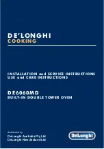 Предварительный просмотр 1 страницы DeLonghi DE6060MD Installation And Service Instructions Manual