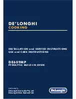 DeLonghi DE609MP Installation And Service Instructions Manual предпросмотр