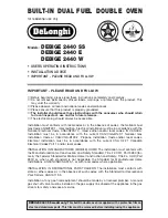 Предварительный просмотр 1 страницы DeLonghi DEBIGE 2440 W User Operating Instructions Manual