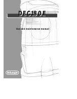 Предварительный просмотр 1 страницы DeLonghi DEC180E Use And Maintenance Manual