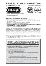 Предварительный просмотр 1 страницы DeLonghi DEGCT212F series User Operating Instructions Manual