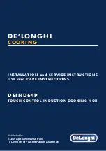 DeLonghi DEIND64P Installation And Service Instructions Manual preview