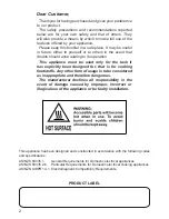 Preview for 2 page of DeLonghi DEL604M Installation And Service Instructions Manual